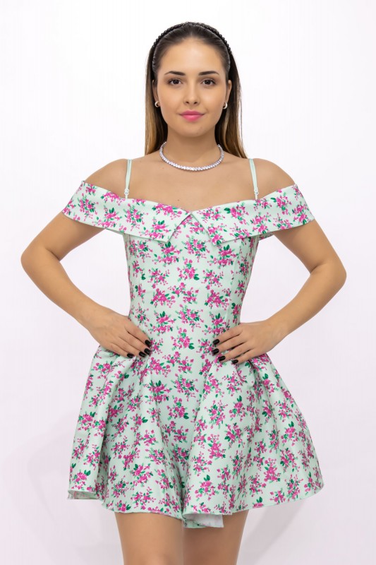 Dámske šaty 123061 Zelená-Ružová | Fashion