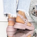 Dámske sandále na platforme 3LN3 Tmavo ružová | Mei