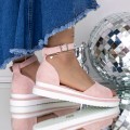 Dámske sandále na nízkom podpätku 3GZ69 Ružová | Mei