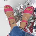 Dámske sandále na platforme 3GZ67 Ružová | Mei