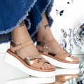 Dámske sandále na platforme 3GZ33 Ružová | Mei