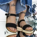 Dámske sandále na nízkom podpätku 3GZ28 Čierna | Mei