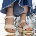 Dámske sandále na nízkom podpätku 3GZ28 Farba pleti-Ružová | Mei