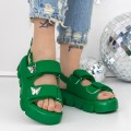 Dámske sandále na platforme 3HXS61 Zelená | Mei