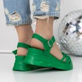 Dámske sandále na platforme 3H18 Zelená | Mei