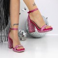 Dámske sandále na hrubom podpätku 3KV50 Ružová | Mei