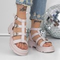 Dámske sandále na nízkom podpätku 3HXS51 Ružová | Mei