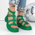 Dámske sandále na nízkom podpätku 3HXS51 Zelená | Mei