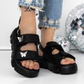 Dámske sandále na platforme 3HXS61 Čierna | Mei