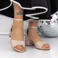 Dámske sandále na hrubom podpätku 3HXS65 Béžová | Mei