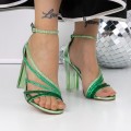 Dámske sandále na podpätku 3XKK126 Zelená | Mei