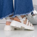 Dámske sandále na nízkom podpätku 3HXS52 Biely | Mei