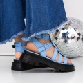 Dámske sandále na nízkom podpätku 3HXS52 Modrá | Mei