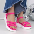 Dámske sandále na nízkom podpätku 3HXS58 Ružová | Mei