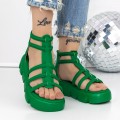 Dámske sandále na platforme 3HXS70 Zelená | Mei