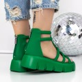 Dámske sandále na platforme 3HXS70 Zelená | Mei