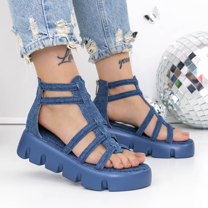 Dámske sandále na platforme 3HXS70 Modrá | Mei