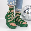 Dámske sandále na platforme 3HXS63 Zelená | Mei