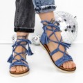 Dámske sandále na nízkom podpätku 3H28 Modrá | Mei
