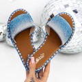 Dámske papuče s nízkou podrážkou 3BL1 Modrá | Mei