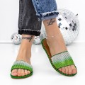 Dámske papuče s nízkou podrážkou 3BL1 Zelená | Mei
