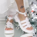 Dámske sandále na nízkom podpätku 3LE60 Biely | Mei