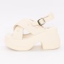 Sandale Dama cu Toc Gros si Platforma 072-5 BEIGE | MEI