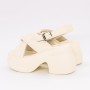 Sandale Dama cu Toc Gros si Platforma 072-5 BEIGE | MEI