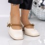 Pantofi cu Toc Gros 1172-9 BEIGE | MEI