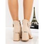 Botine cu Toc Gros 3AXKK192 BEIGE | MEI