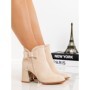 Botine cu Toc Gros 3AXKK192 BEIGE | MEI