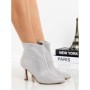 Botine cu Toc Subtire 3AGZ115 SILVER | MEI