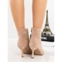 Botine cu Toc Subtire 3AGZ116 BEIGE | MEI