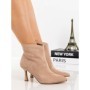 Botine cu Toc Subtire 3AGZ116 BEIGE | MEI