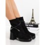 Botine cu Toc Gros 3AD60 BLACK | MEI