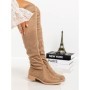 Cizme dama cu talpa joasa CH293 BEIGE | ABLOOM