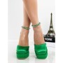 Pantofi cu Toc gros si Platforma TOT-136 GREEN | L. DAY