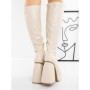 Cizme Dama cu Toc si Platforma Z5100 BEIGE | MIA SHOES