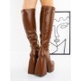 Cizme Dama cu Toc si Platforma Z5100 BROWN | MIA SHOES