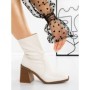 Botine cu Toc Gros 23168-1 WHITE | MIA SHOES