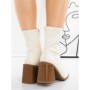 Botine cu Toc Gros 23168-1 WHITE | MIA SHOES