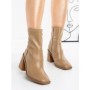 Botine cu Toc Gros 23168-1 TAUPE | MIA SHOES