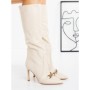 Cizme Dama cu Toc J6115 BEIGE | MIA SHOES