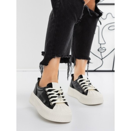 Pantofi Sport Dama cu Platforma 2096 BLACK | MEI