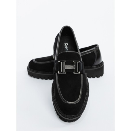 Mocasini Barbati din piele naturala 5NXE25 BLACK | PANTOFUL