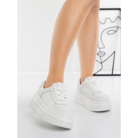 Pantofi Sport Dama cu Platforma A033 WHITE | MEI