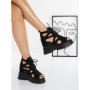 Sandale Dama cu Platforma 3AL105 BLACK | MEI