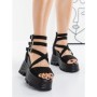 Sandale Dama cu Platforma 3AL108 BLACK | MEI