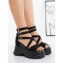 Sandale Dama cu Platforma 3AL108 BLACK | MEI