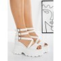 Sandale Dama cu Platforma 3AL108 WHITE | MEI